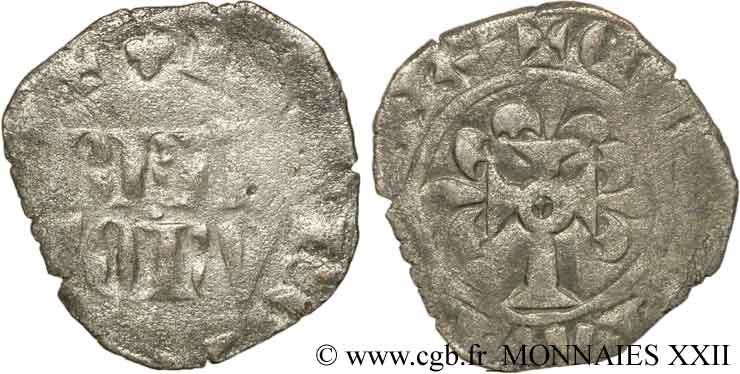 DUCHY OF BRITTANY - CHARLES OF BLOIS Double denier RC+/BC
