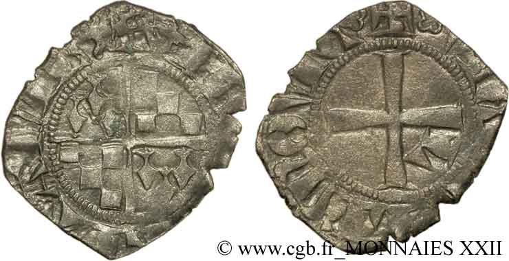 LIMOUSIN - VISCOUNTCY OF LIMOGES - JOHN III OF BRITTANY Denier VF/XF