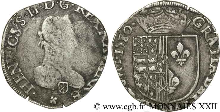 KINGDOM OF NAVARRE - HENRY III Franc BC+/MBC