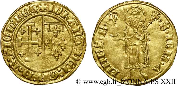 PROVENCE - COUNTY OF PROVENCE - JEANNE OF NAPOLY Florin d or à la chambre MBC+