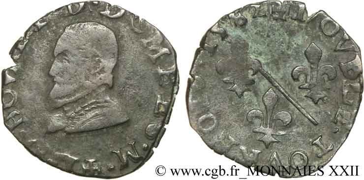 DOMBES - PRINCIPALITY OF DOMBES - LOUIS II DE MONTPENSIER Double tournois VF/VF
