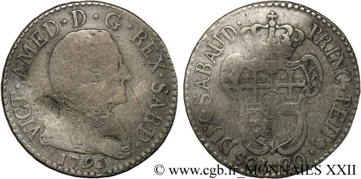 SABOYA - DUCADO DE SABOYA - VÍCTOR AMADEO III 20 sols (20 soldi) BC/BC+