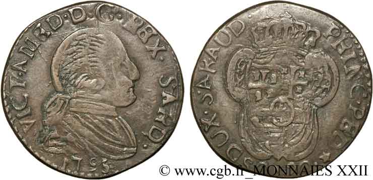 SAVOIA - DUCATO DI SAVOIA - VIITTORIO AMEDEO III 20 sols (20 soldi), faux d’époque q.BB