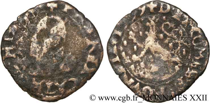 COUNTY OF BURGUNDY - PHILIPPE II OF SPAIN Double denier RC/BC