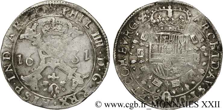 COUNTRY OF BURGUNDY - PHILIPPE IV OF SPAIN Demi-patagon BC+/MBC
