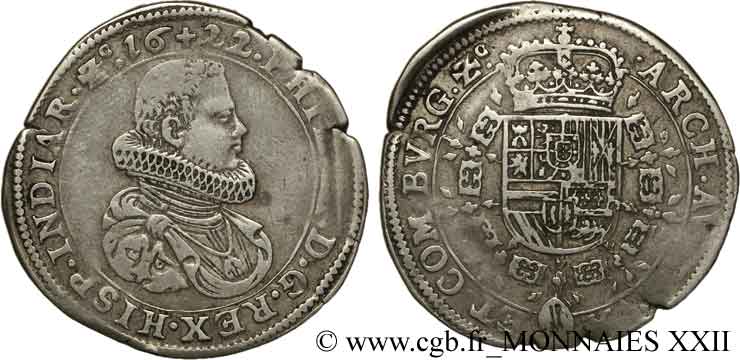 COUNTY OF BURGUNDY - PHILIP IV OF SPAIN Teston ou quart de ducaton XF