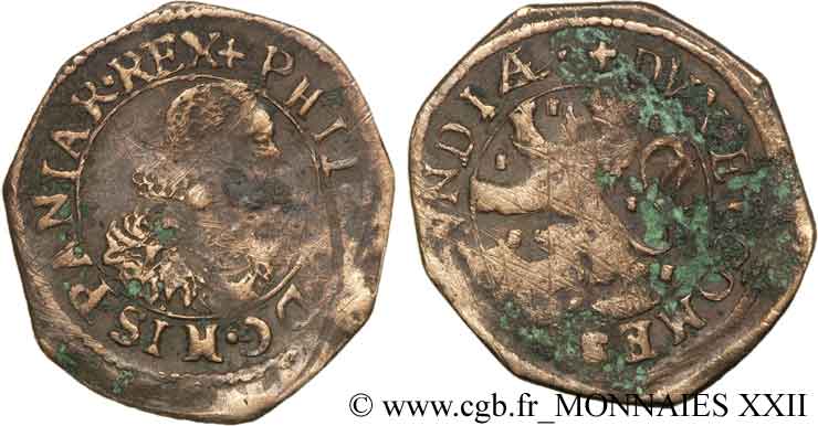 COUNTRY OF BURGUNDY - PHILIPPE IV OF SPAIN Double denier BC