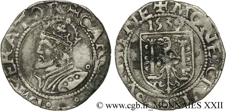 TOWN OF BESANCON - COINAGE STRUCK IN THE NAME OF CHARLES V Carolus XF