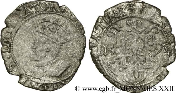 TOWN OF BESANCON - COINAGE STRUCK IN THE NAME OF CHARLES V Carolus F/VF