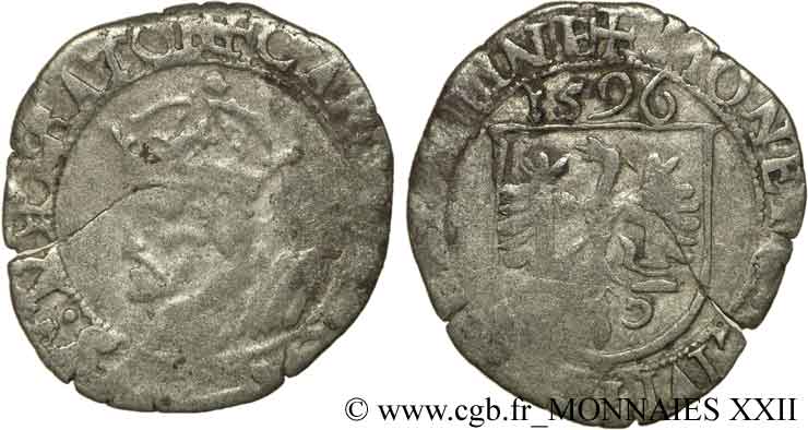 TOWN OF BESANCON - COINAGE STRUCK IN THE NAME OF CHARLES V Carolus VG/VF