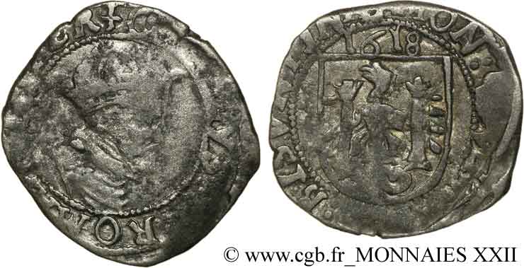 TOWN OF BESANCON - COINAGE STRUCK AT THE NAME OF CHARLES V Carolus VG/VF