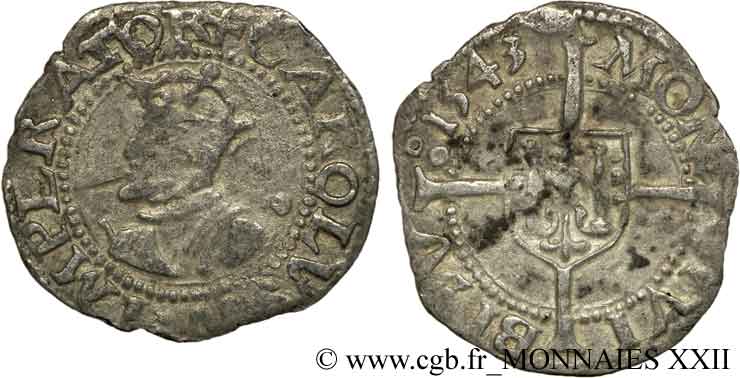 TOWN OF BESANCON - COINAGE STRUCK IN THE NAME OF CHARLES V Blanc F/VF