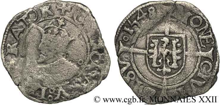 TOWN OF BESANCON - COINAGE STRUCK AT THE NAME OF CHARLES V Blanc B/MB