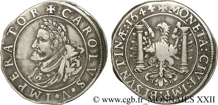 TOWN OF BESANCON - COINAGE STRUCK AT THE NAME OF CHARLES V Demi-daldre SS