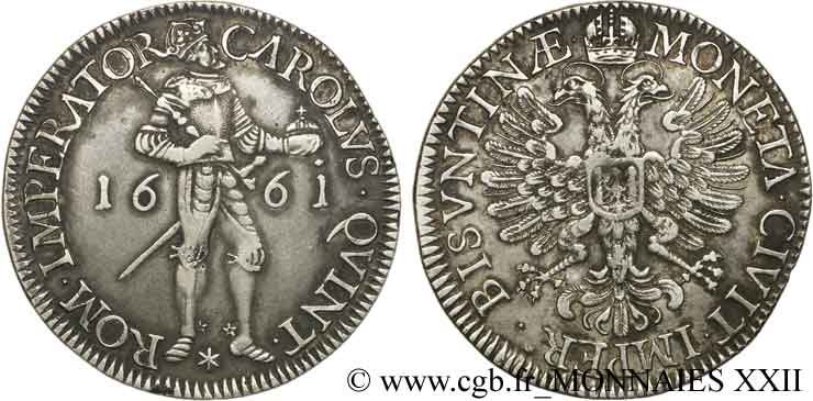 TOWN OF BESANCON - COINAGE STRUCK AT THE NAME OF CHARLES V Daldre q.SPL
