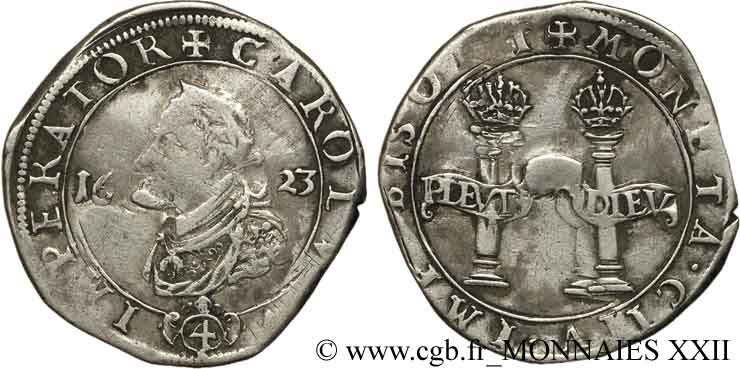 TOWN OF BESANCON - COINAGE STRUCK AT THE NAME OF CHARLES V Demi-teston BC+/MBC