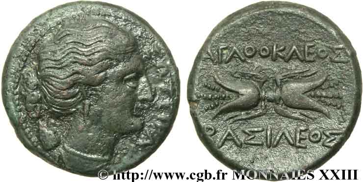 SICILY - SYRACUSE Hemilitron ou bronze au foudre, (MB, Æ 23) AU