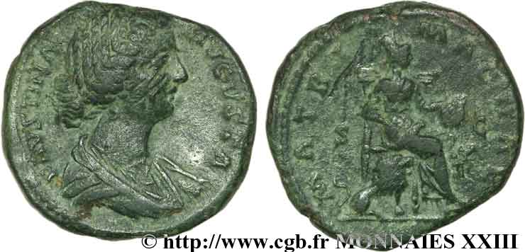 FAUSTINA MINOR Moyen bronze, dupondius ou as (MB, Æ 25) VF