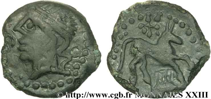 GALLIA - CARNUTES (Regione della Beauce) Bronze au cheval et au sanglier XF