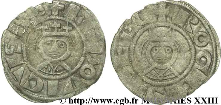 LOUIS VII THE YOUNG Denier c. 1174-1201 Laon VF