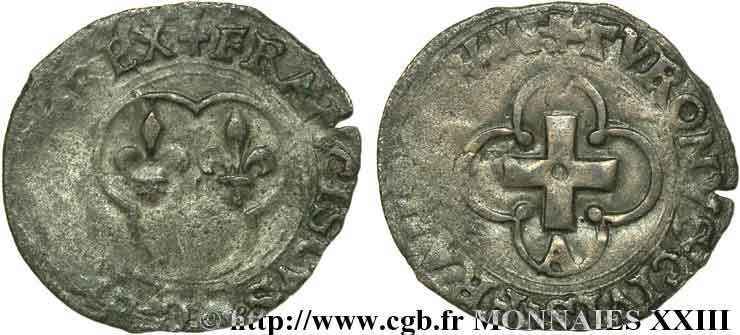 FRANÇOIS IER LE RESTAURATEUR DES LETTRES Denier tournois à la croisette, 1er type 19/03/1541 Paris TB+