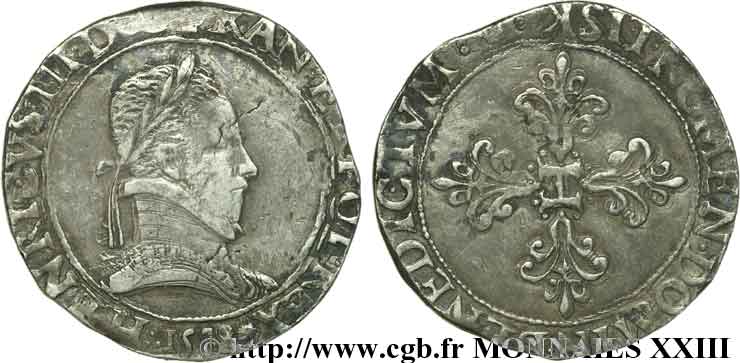 HENRI III Franc au col plat 1578 Bordeaux TTB