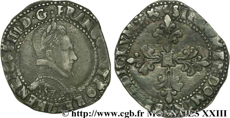 HENRI III Franc au col plat 1579 Bayonne TTB