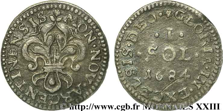 LOUIS XIV &nbsp;THE SUN KING&nbsp; Sol 1684 Strasbourg BB