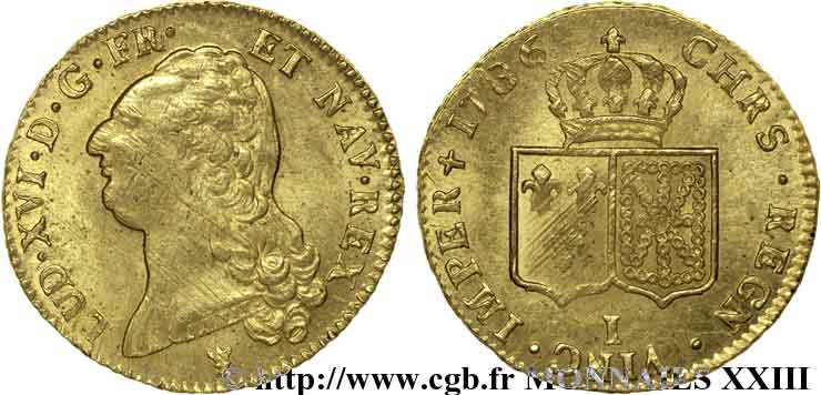 LOUIS XVI Double louis d’or aux écus accolés 1786 Limoges TTB+/SPL