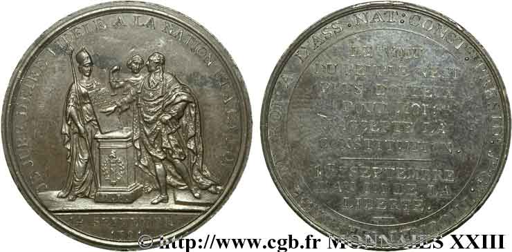 REVOLUTION COINAGE Monnaie de confiance, Monneron du Serment du roi 1791 Paris AU