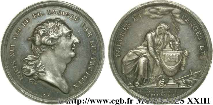 LOUIS XVI Jeton dénonçant la mort du roi le 21 janvier 1793 SPL