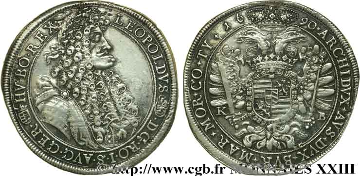 HUNGARY - KINGDOM OF HUNGARY - LEOPOLD I Thaler 1690 Kremnitz XF