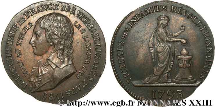 LUIGI XVII Médaille pour la mort de Louis XVII XF