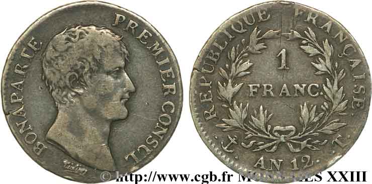 1 franc Bonaparte Premier consul 1804 Nantes F.200/19 MBC 