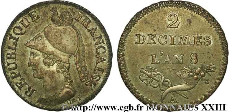 Essai de 2 décimes de Lorthior 1800 Paris VG.831  EBC 