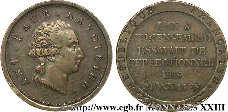 Essai au module de 2 francs de Lavoisier par Gengembre 1800 Paris VG.836  BB 