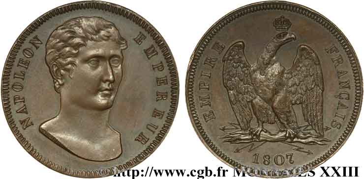 Module de 100 francs, essai de Vassallo 1807 Gênes Maz.602 b EBC 