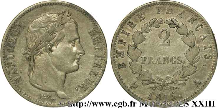 2 francs Cent-Jours 1815 Paris F.256/1 MBC 