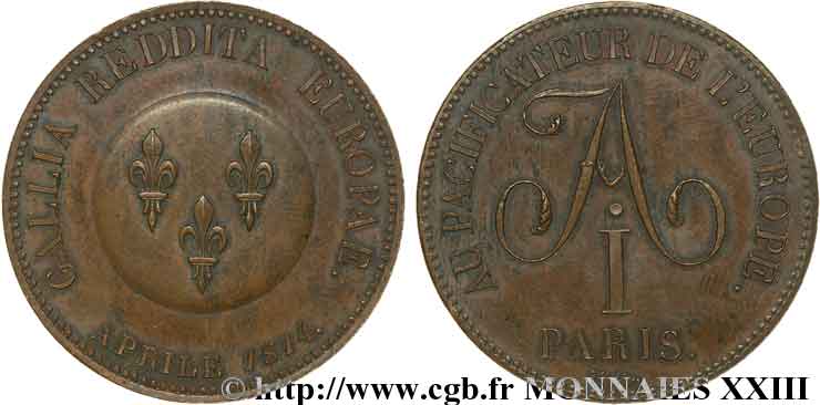 Module de 5 francs pour Alexandre Ier de Russie 1814  VG.2347  AU 