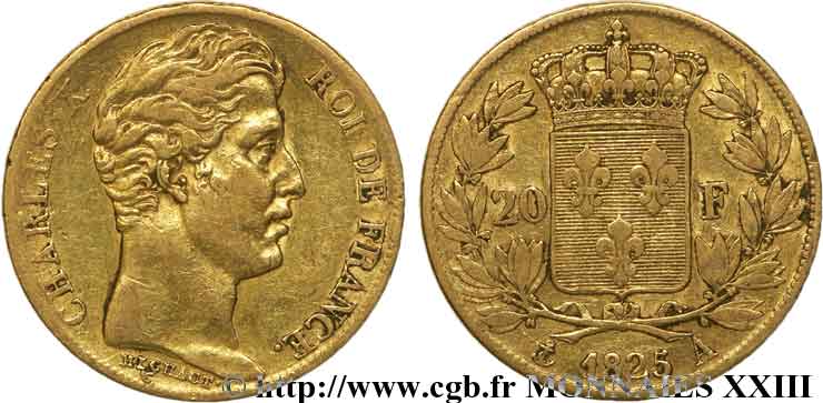 20 francs Charles X 1825 Paris F.520/1 MBC 