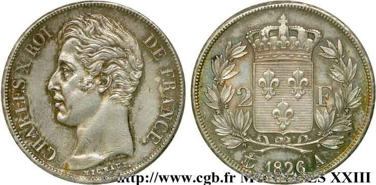 2 francs Charles X 1826 Paris F.258/12 AU 
