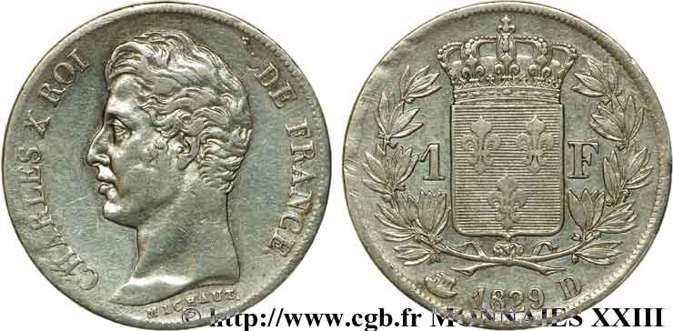 1 franc Charles X 1829 Lyon F.207A/16 MBC 