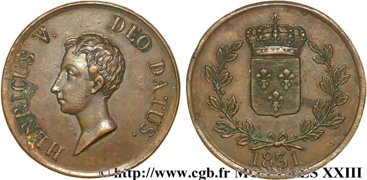 Module de 5 francs 1831 Lyon VG.cf. 2689 (étain) TTB 