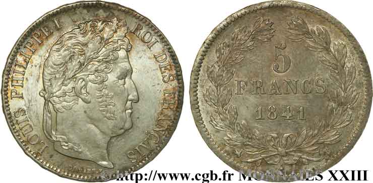 5 francs IIe type Domard 1841 Rouen F.324/91 EBC 