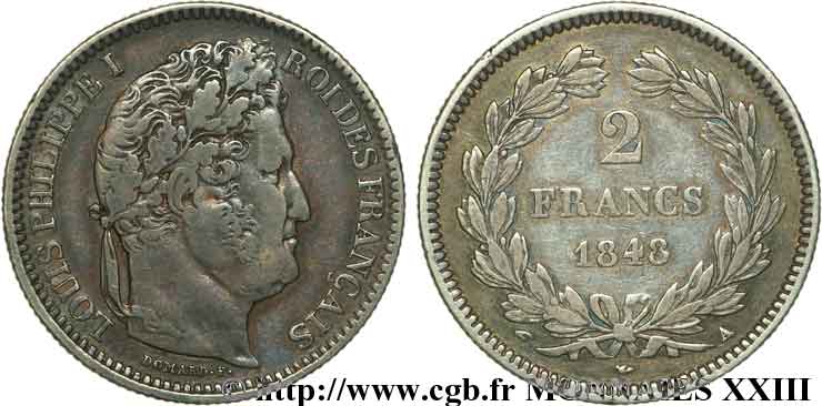 2 francs Louis-Philippe 1848 Paris F.260/115 MBC 