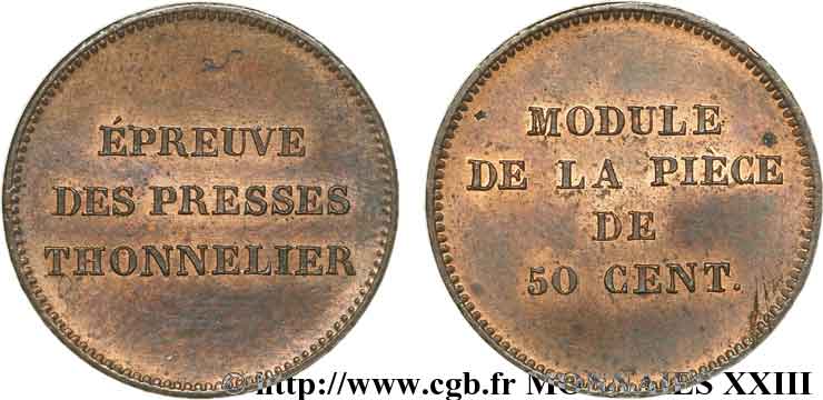 Module de 50 centimes de Thonnelier n.d.  VG.2795  EBC 