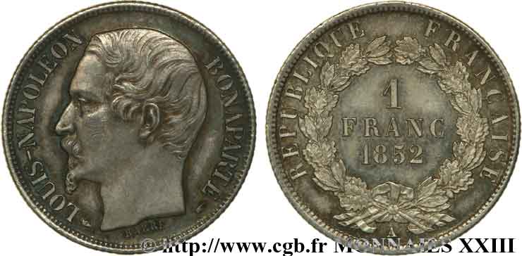 1 franc Louis-Napoléon 1852 Paris F.212/1 SUP 