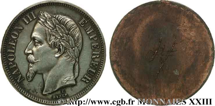 Essai uniface d avers de 2 francs par Barre n.d.  Maz.1657 a MS 