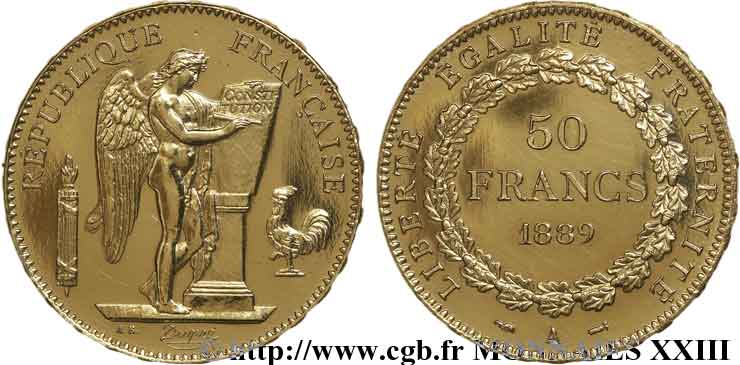 50 francs génie 1889 Paris F.549/3 MS 