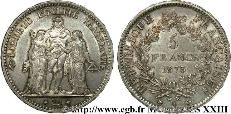 5 francs Hercule 1873 Paris F.334/9 fST 